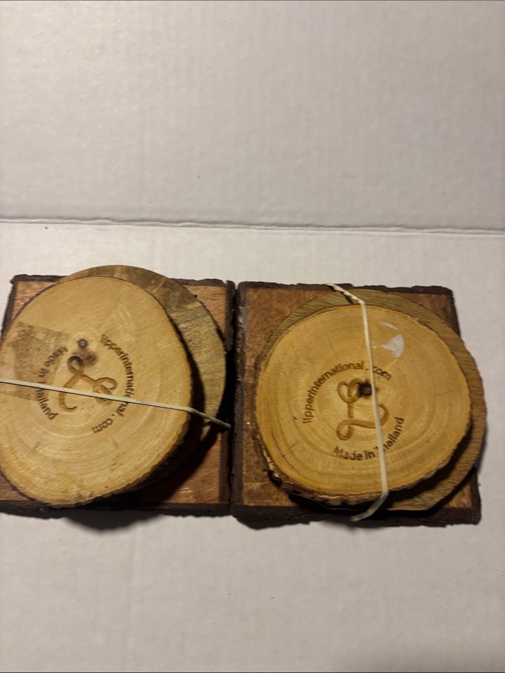 Lipper international Acacia Tree bark coaster set of 6 pc